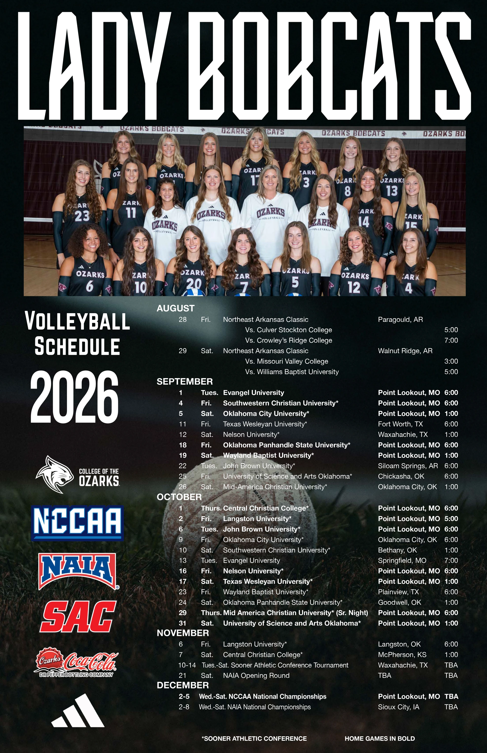 Lady Bobcats Poster for the 2026 season